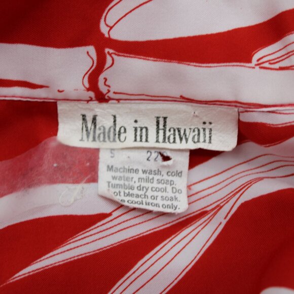 Vintage Hawaiian Shirt - Red and White Bamboo Pattern - Men's Small - Picture 10 of 10